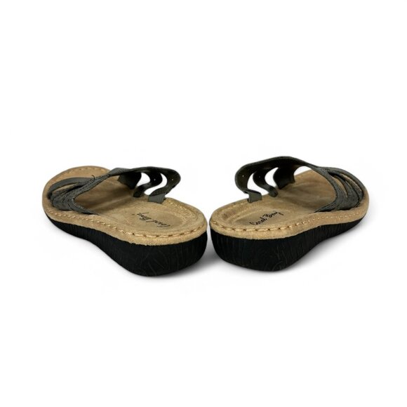 Coral Bay Sandals Womens Size 6 Gray Metallic Open Toe Slip On Shoes Denton - Picture 11 of 15